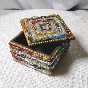 Trinket Box Handmade Beaded